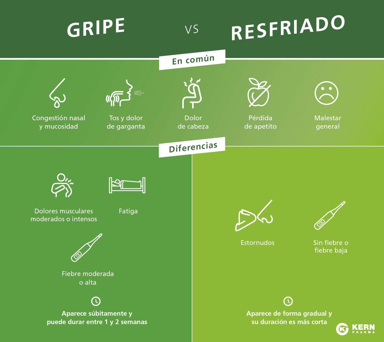 Gripe y resfriado: similitudes, diferencias y cómo tratarlas