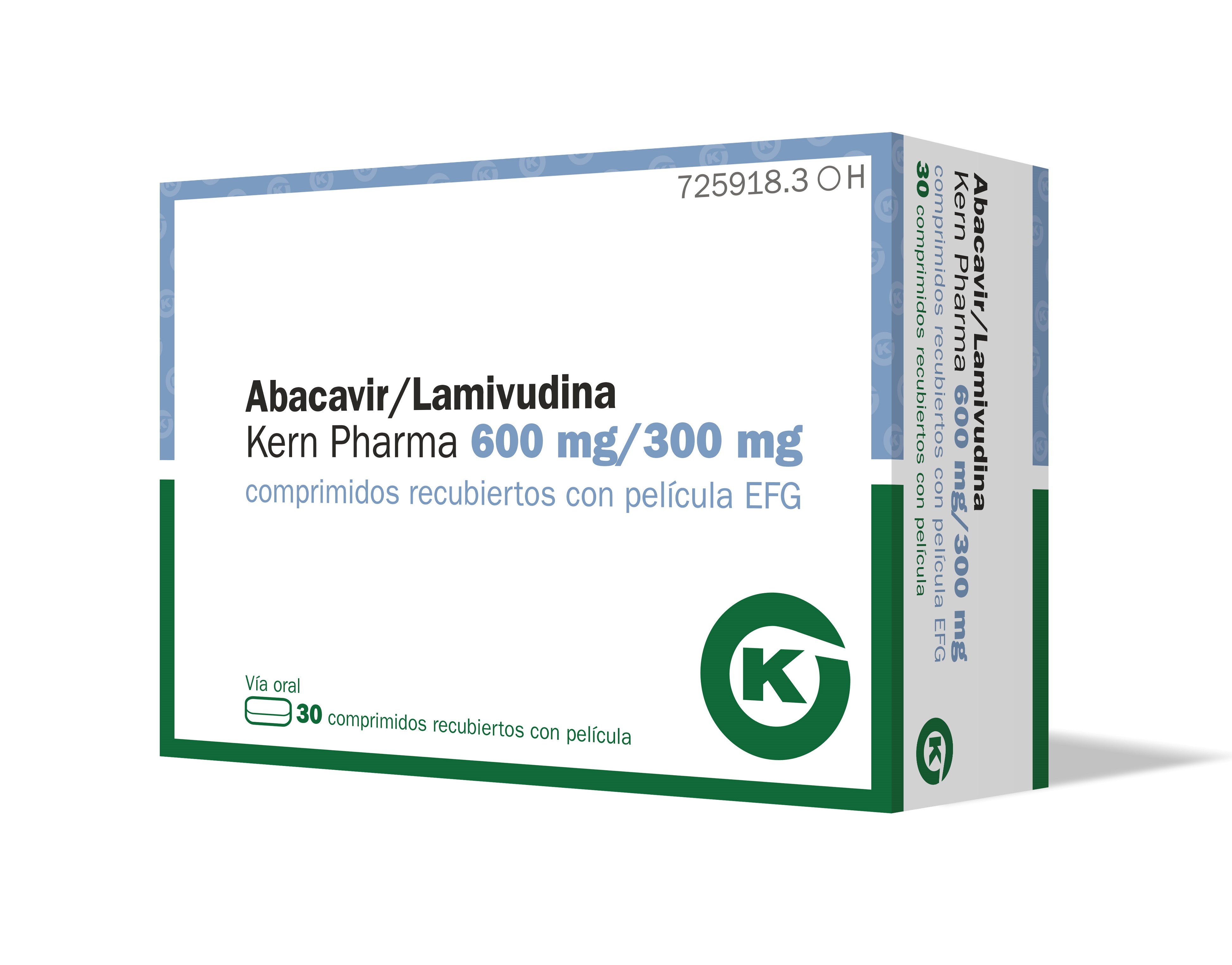 Abacavir Lamivudina Kern Pharma 600 Mg 300 Mg Comprimidos Recubiertos 