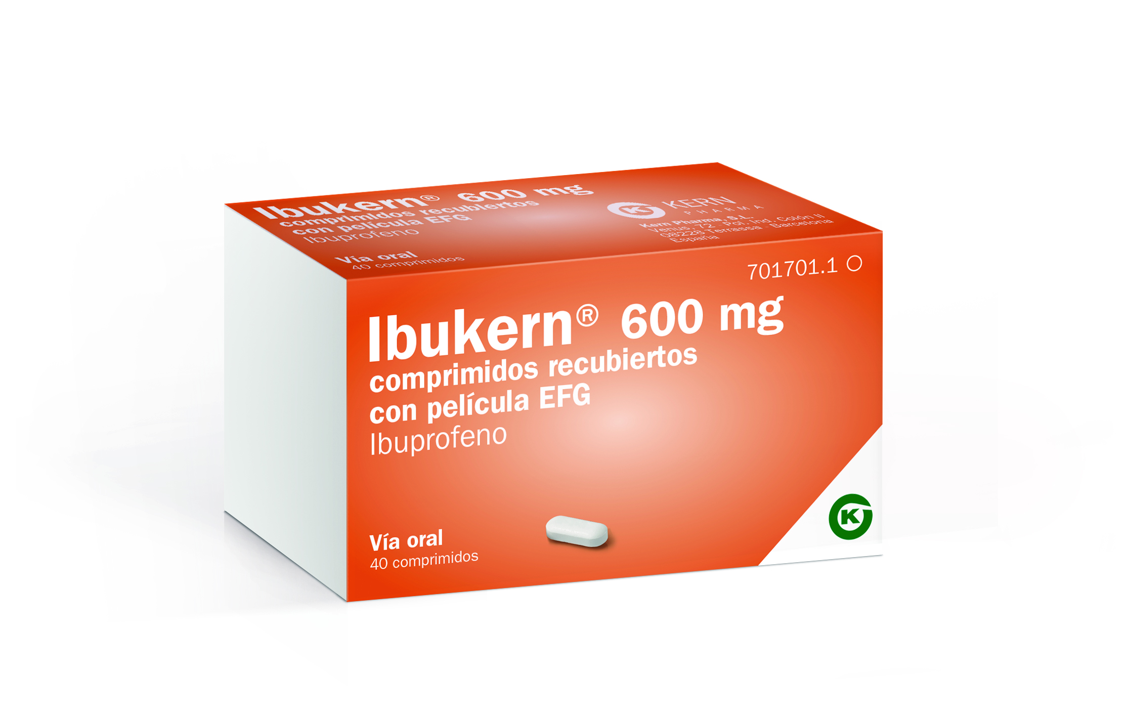 Ibukern 600 mg, 40 compr. recub.