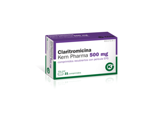 Claritromicina Kern Pharma EFG 500 mg, 21 compr. recub.