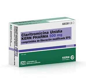 Claritromicina Unida Kern Pharma EFG 500 mg 20 compr. liber. modif.
