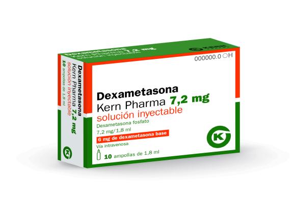 Dexametasona Kern Pharma 7,2 mg solución inyectable 10 ampollas
