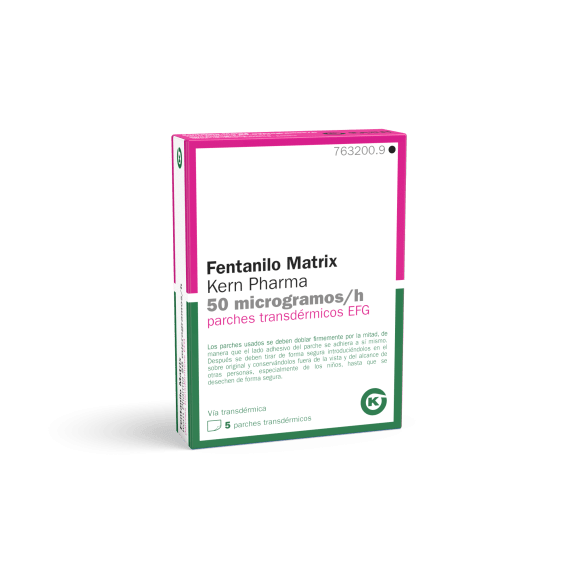 FENTANILO MATRIX KERN PHARMA 50 microgramos/h parches transdérmicos EFG, 5 parches