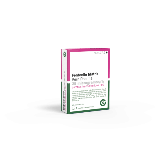 Fentanilo Matrix Kern Pharma EFG 25 mcg-h, 5 parches transdér.