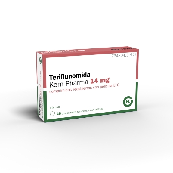 Teriflunomida Kern Pharma 14 mg 28 comprimidos recubiertos con película EFG