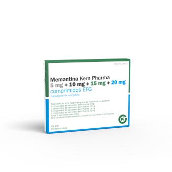 Memantina Kern Pharma 5 mg + 10 mg + 15 mg + 20 mg comprimidos EFG. 28 comprimidos