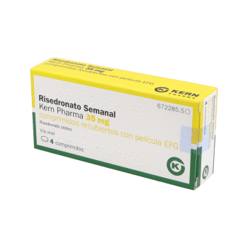 Risedronato semanal Kern Pharma EFG 35 mg, 4 compr. recub.