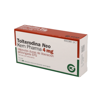 Tolterodina Kern Pharma EFG 4 mg, 28 cáps. liber. prolong.